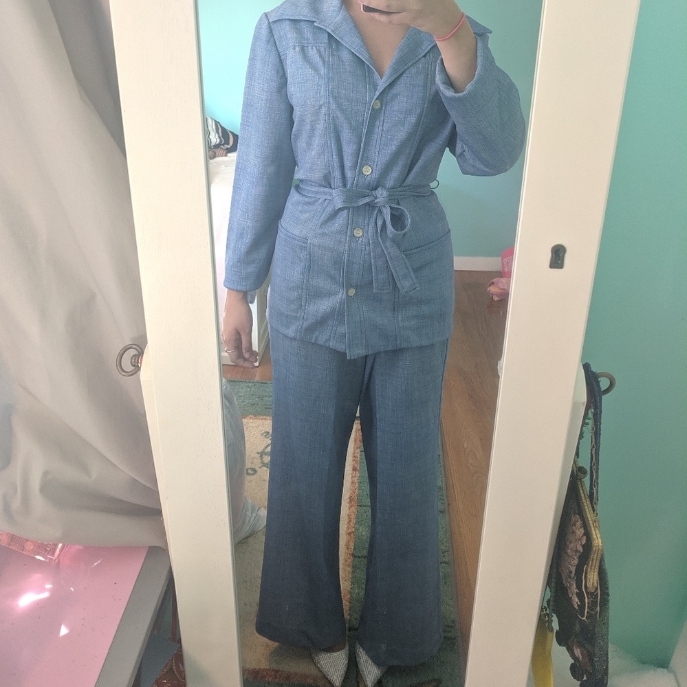 Vintage blue/ white stripe set